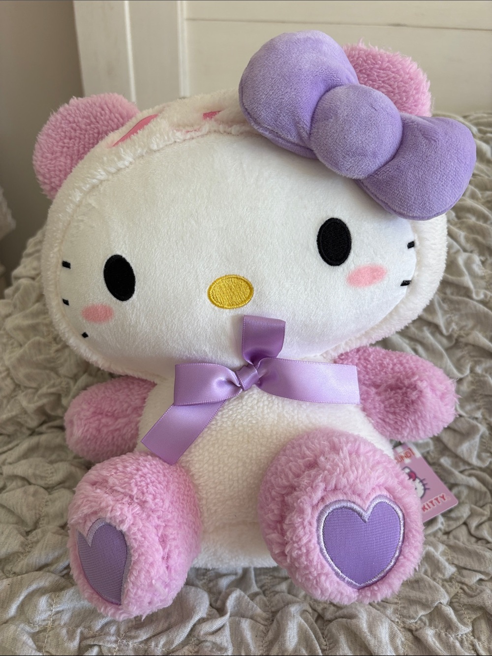 NWT Hello Kitty Plush Toy - White, Pink & Lavender Bow
